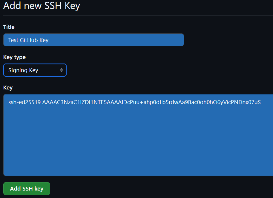 1password GitHub Signing Key